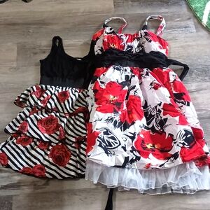 2 dress bundle with red flowers